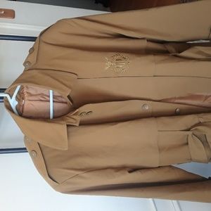 Mustard Green Military style trench coat